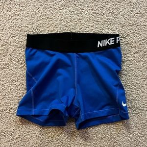 Nike Pro fitted blue shorts SMALL